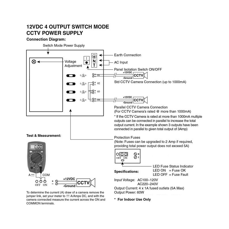 4CH CCTV Power Supply Box DistributionCCTV Security Video Surveillance DVR & Camera Manufacturer